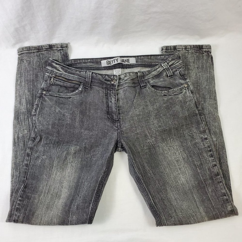 🤑 Betty Jane Skinny Jeans Gray Juniors Size 13/14